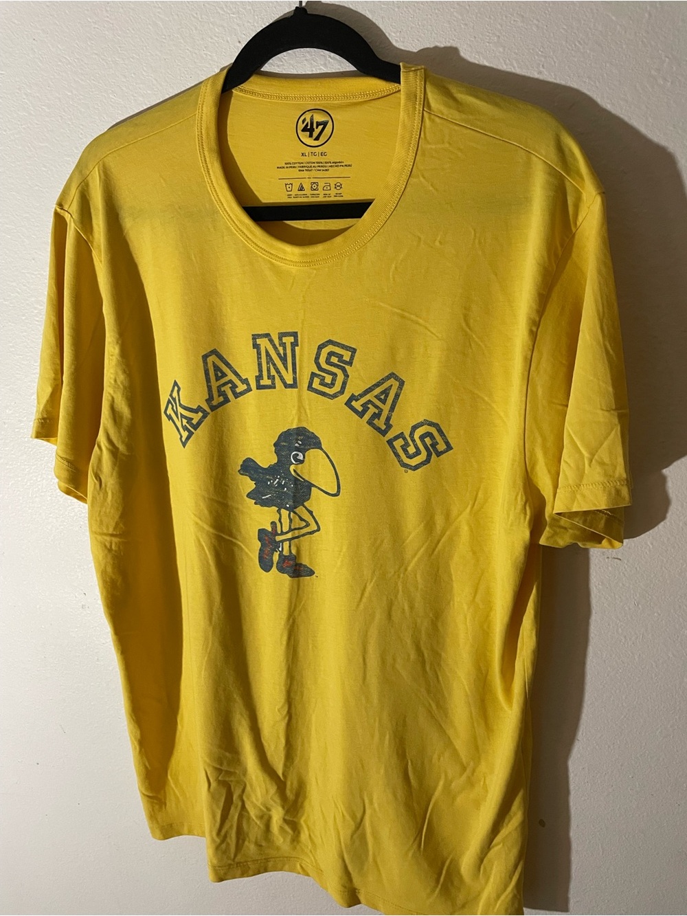47 Brand Yellow Kansas Jayhawks Short Sleeve Tee